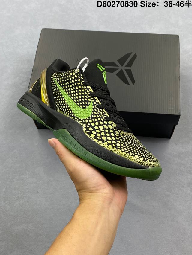 Kobe 科比6黑金绿！ 尺码36-46 全码出货！ 外贸高端特供Stockx订单产物！ 市场目前最好的一版！ 446442-301！偏小一码！ 编码D6027