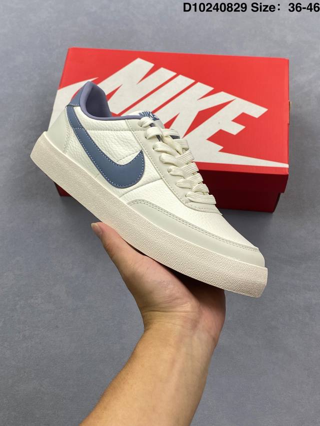 J.Crew X Nk Killshot Ii Leather 联名复古板鞋 Hq1657- 采用米白色皮革制作鞋身 Swoosh 点缀其中 最后搭载棕色生胶大