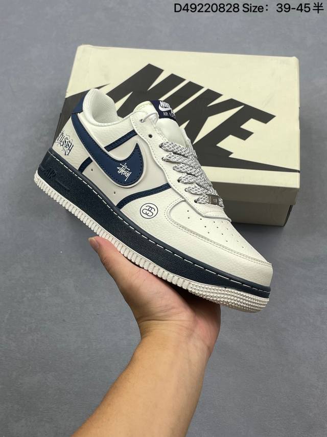 Nike Air Force 1 '07 Low “Mlb联名 白浅蓝”空军一号 低帮 运动鞋 休闲鞋 折边针车 工艺难度大 原楦头原纸板 原装鞋盒 定制五金配
