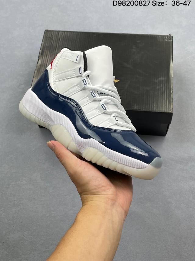 耐克乔丹11代 Nike Air Jordan 11 Retro 复刻男女运动鞋 Aj11代经典设计，深受球员与球迷喜爱。Jordan 乔丹 采用漆皮牛培革鞋面