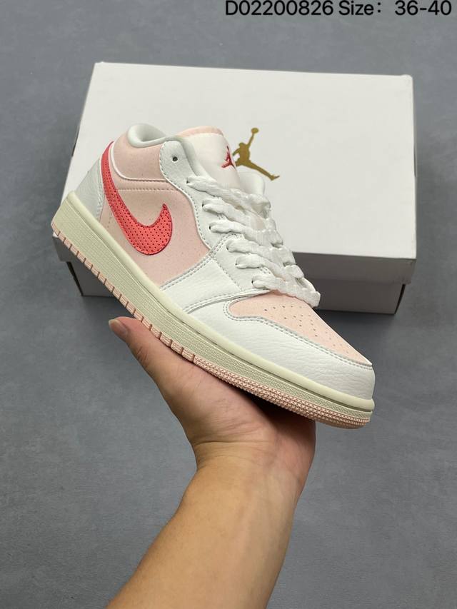 Air Jordan 1 Low Strawberry Milkshake 低帮 草莓奶昔 Aj1 乔丹1代 Aj1 乔1 低邦 白粉红 男女同款 乔丹篮球鞋系