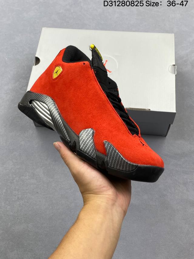 Nike 耐克正品Air Jordan 14 Retro 乔丹14代 Aj14法拉利回归！舒适耐用 减震防滑耐磨 中帮 复古篮球鞋 男女同款 红色，潮流运动鞋4