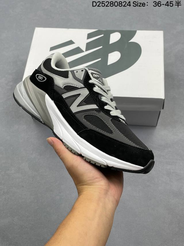 New Balance 新百伦Nb990V6 总统复古慢跑鞋 正确3M反光细节 原楦原纸版开发 正确6层组合底模精密开发 后跟透明Tpu水晶装饰条稳固 沿用了引