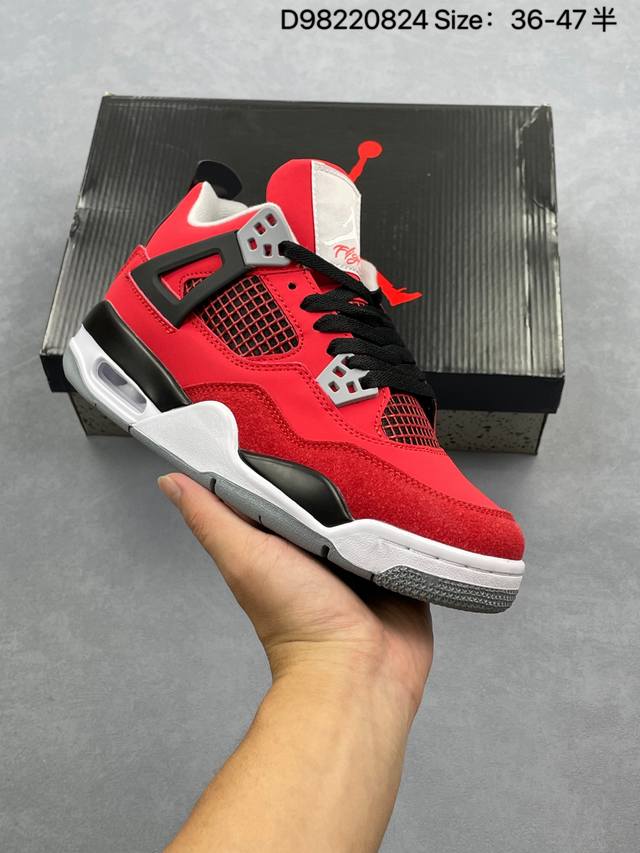 Air Jordan 4 Retro Toro Bravo 复刻愤怒的公牛 Aj4 乔丹4代 Aj4 乔4 复刻公牛红 乔丹篮球鞋系列 鞋身整体以大红色为主色调