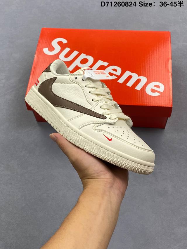 Air Jordan 1 Low * Supreme联名， Mr.Vera设计师 高端定制 带来夏日清爽 采用柔软皮革面料超高舒适度体验 定制鞋盒 大厂纯原品质