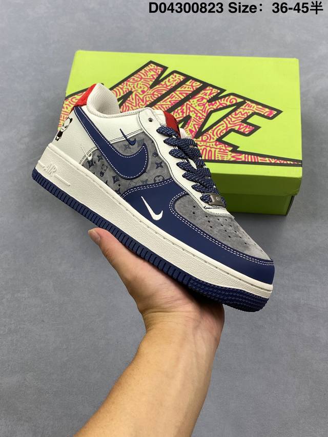 Nike Air Force 1 Low Lv联名 原楦头原纸板 打造纯正空军版型 专注外贸渠道 全掌内置蜂窝气垫 原盒配件 原厂中底钢印、拉帮完美 官方货号：