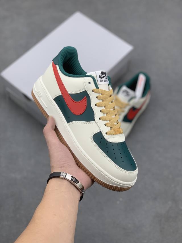 工厂P套现 福利特价 原本地200版本 Nk Air Force 1 Low 空军一号低帮百搭休闲运动板鞋 红绿拼接 Fd9063-163 柔软、弹性十足的缓震
