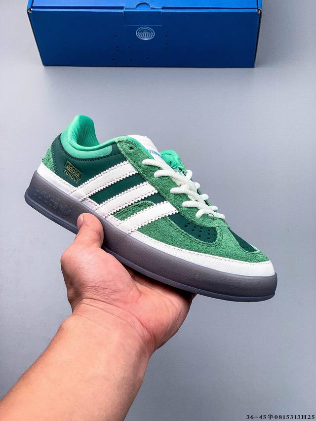 公司级！Adidas Bad X Bunny Gazelle Indoor 三叶草休闲防滑耐磨低帮板鞋 鞋头出色设计 塑就出众贴合感 稳固的后跟贴合足部曲线设计