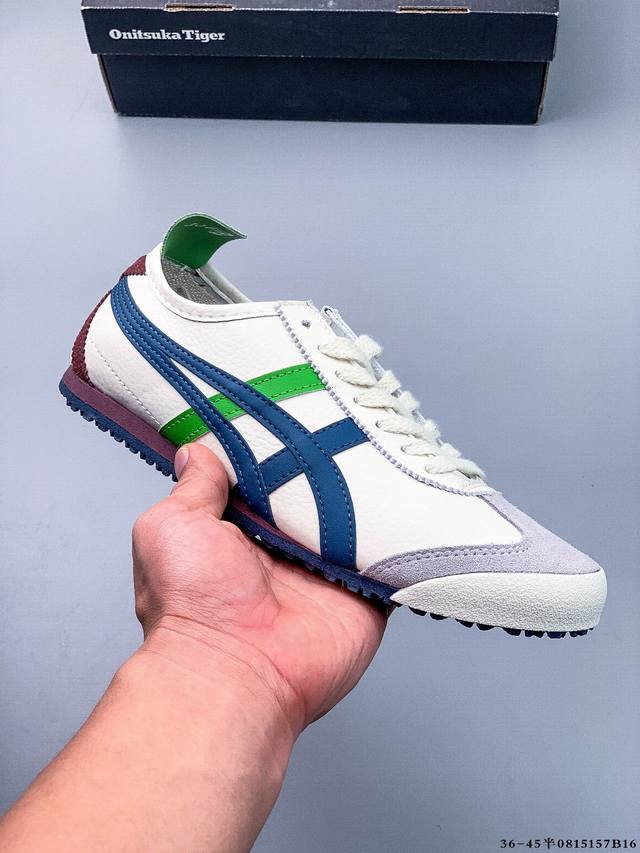 Asics 亚瑟士 Onitsuka Tiger 鬼冢虎 阿斯克斯 皮面原装四联吊牌 中底纸板钢印 日系轻便运动休闲鞋 0815157B16