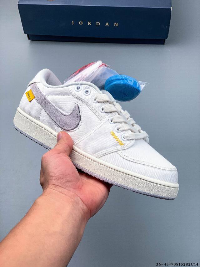 洛杉矶知名店铺Union X Nike Air Jordan 1 Retro Ajko Low Sp”White Neutral Grey“Aj1乔丹一代低帮经