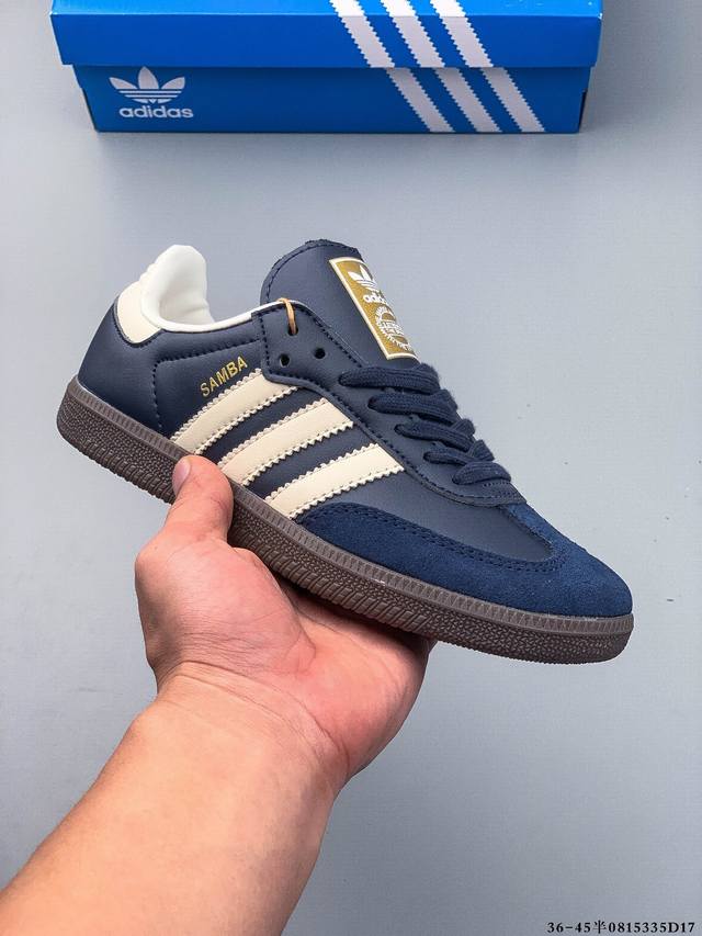 真标半码！Adidas Samba Og 经典鞋款 Adidas 近70年的经典Samba Og 修长的鞋楦,略微尖尖的鞋头,翻毛皮的鞋头拼接,这些我们都看得到