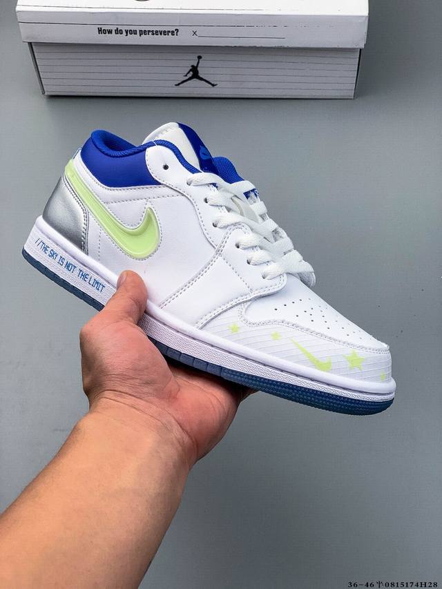 公司级头层！耐克Nike Air Jordan 1 Low Aj1 乔1 低帮潮流运动休闲板鞋。Aj1 低帮拼接 完美版型真头层牛皮# 内置缓震气垫 原鞋开模