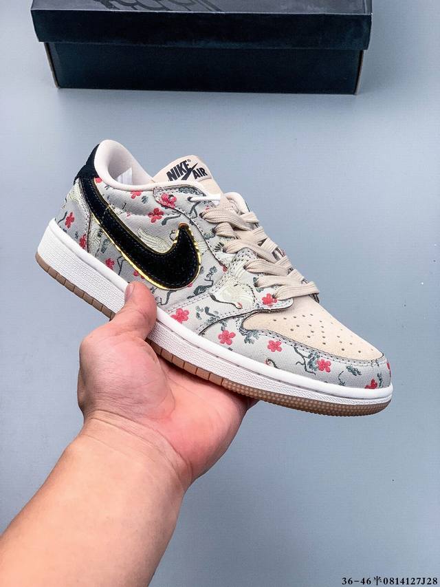 公司级头层！耐克Nike Air Jordan 1 Low Aj1 乔1 低帮潮流运动休闲板鞋。Aj1 低帮拼接 完美版型真头层牛皮# 内置缓震气垫 原鞋开模