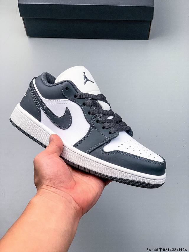 公司级头层！耐克Nike Air Jordan 1 Low Aj1 乔1 低帮潮流运动休闲板鞋。Aj1 低帮拼接 完美版型真头层牛皮# 内置缓震气垫 原鞋开模