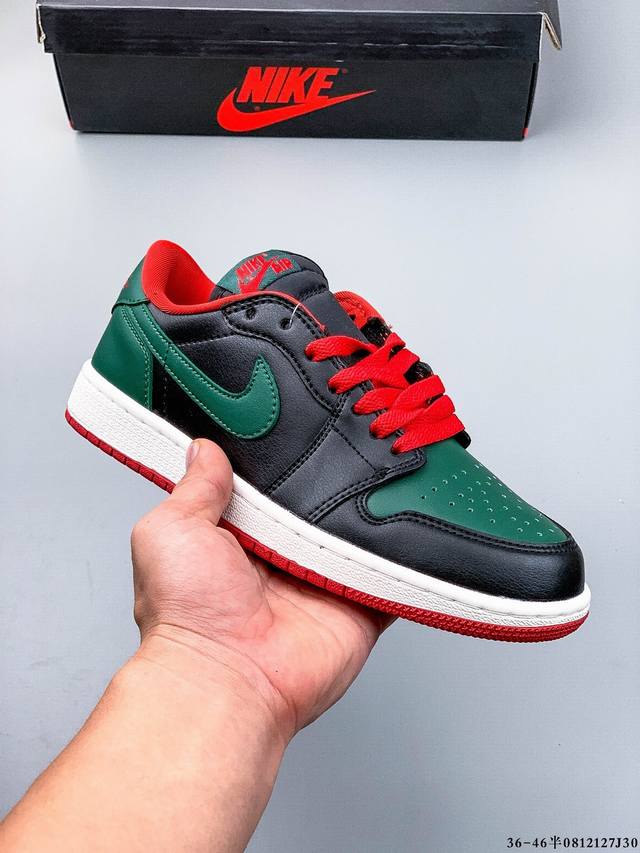 公司级头层！耐克Nike Air Jordan 1 Low Aj1乔1 低帮潮流缓运动休闲板鞋。Aj1 低帮拼接 完美版型真头层牛皮# 内置缓震气垫 原鞋开模