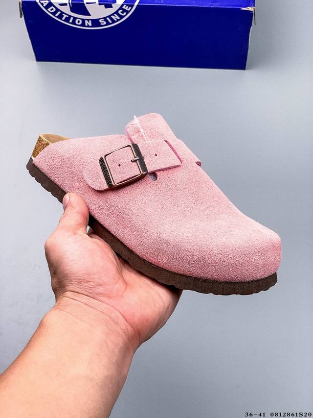 德国百年知名鞋履品牌 博肯Birkenstock Zurich系列 黑色反绒 牛皮绒面革 双扣时尚凉拖 勃肯半拖凉鞋系列 亲肤透气的人造革，搭配可调节鞋扣提升穿