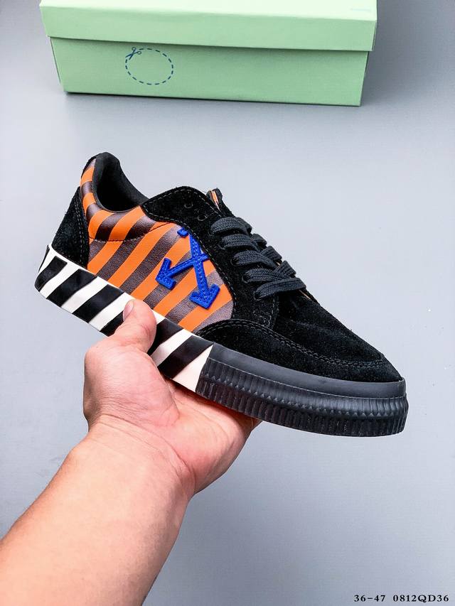 公司级！Off-White Vulcanized Striped Low Top 潮流 低帮时尚板鞋 0812Qd36