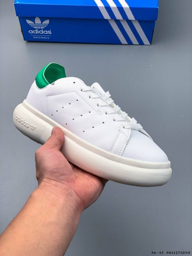 Adidas Originals Stan Smith 史密斯 厚底百搭休闲鞋 这款Adidas Stan Smith系列经典运动鞋，力求以舒适和时尚表达自我革