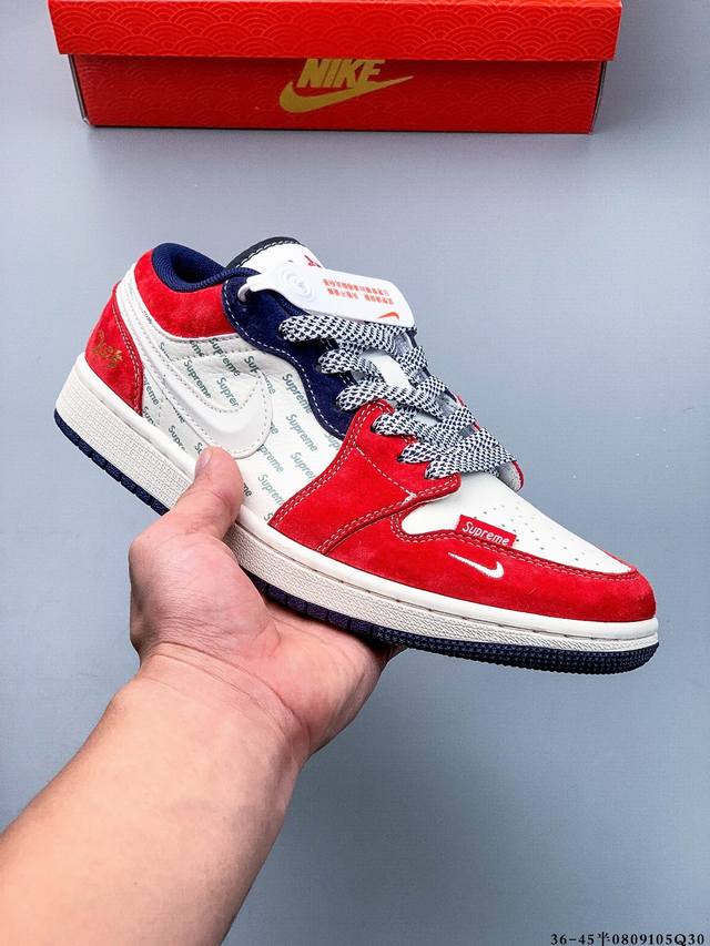 公司级头层！耐克Nike Air Jordan 1 Low Aj1乔1 低帮潮流缓运动休闲板鞋。Aj1 低帮拼接 完美版型真头层牛皮# 内置缓震气垫 原鞋开模