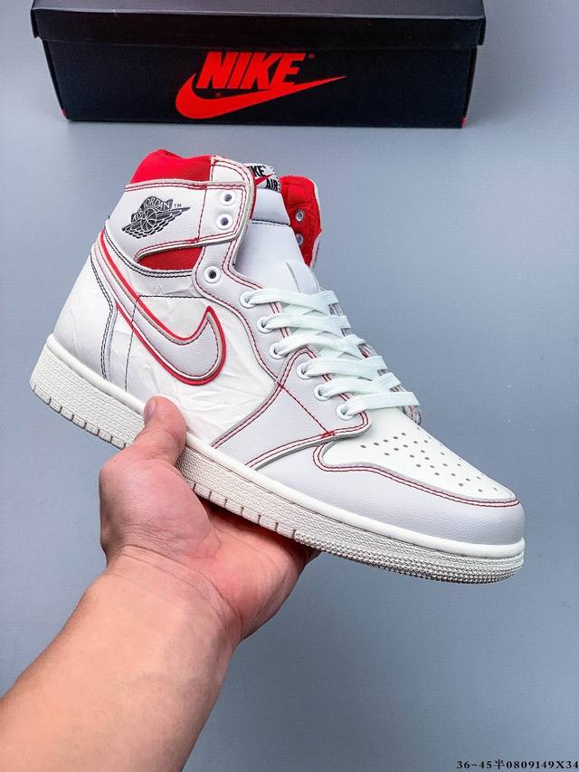公司级头层！Air Jordan 1 乔1 高帮潮流缓震运动休闲板鞋 原装头层皮革 内置缓震气垫 原鞋开模 拒绝公底 原汁原味 忠于原版。0809149X34