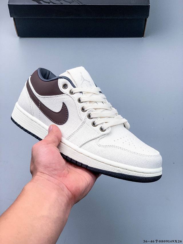 公司级头层！耐克Nike Air Jordan 1 Low Aj1 乔1 低帮潮流运动休闲板鞋。Aj1 低帮拼接 完美版型真头层牛皮# 内置缓震气垫 原鞋开模