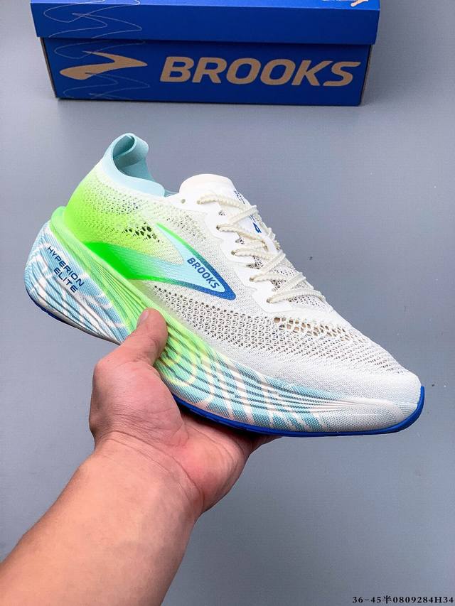 新品公司级 独家新款 布鲁克斯 Brooks 龙卷风Hyperion Elite 4Pb碳板跑鞋 老爹鞋 厚底增高缓震慢跑鞋，Brooks Hyperion E
