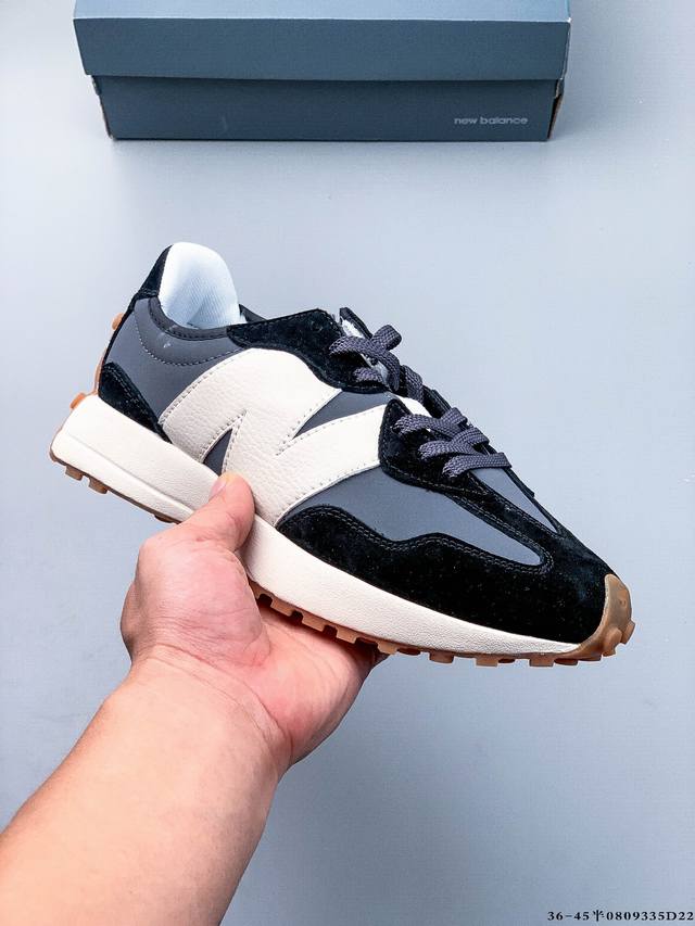 New Balance Ms327系列复古休闲运动慢跑鞋 原鞋打版 细节完美 采用尼龙及猪巴革麂皮物料拼接构成#中底高弹Pu材质及满丁防滑橡胶外底上世纪 70