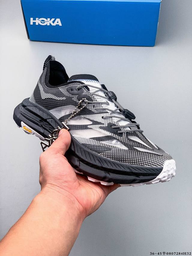 公司级！Hoka One One Mafate Speed 4 Lite 舒适百搭防滑保暖 低帮 休闲跑步鞋 它的半透明鞋面设计 不仅让鞋身看起来更加轻便 而且
