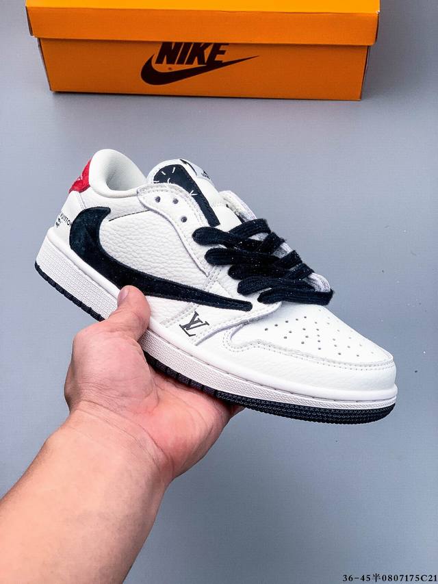 真标半码！耐克Nike Air Jordan Low 1 乔1低帮倒勾经典休闲鞋 0807175C21