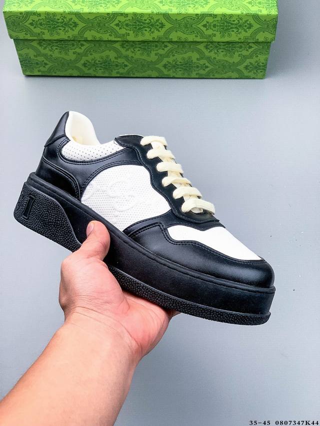高端零售海淘商家混卖版本 东莞纯原品质 Gucci Screener Gg High-Top Sneaker古驰饼干鞋 运动休闲鞋系列 意大利进口超软小牛皮 同