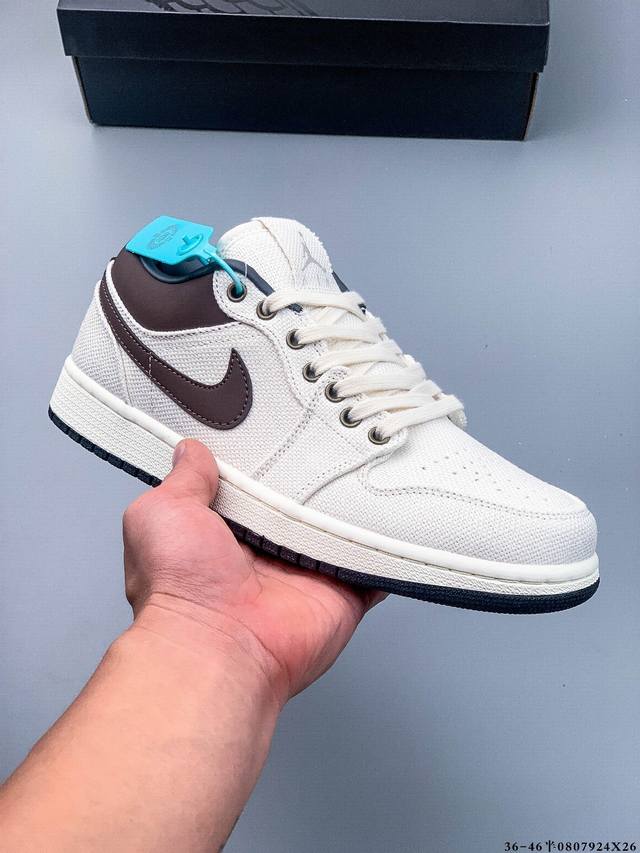 公司级头层！耐克Nike Air Jordan 1 Low Aj1 乔1 低帮潮流运动休闲板鞋。Aj1 低帮拼接 完美版型真头层牛皮# 内置缓震气垫 原鞋开模