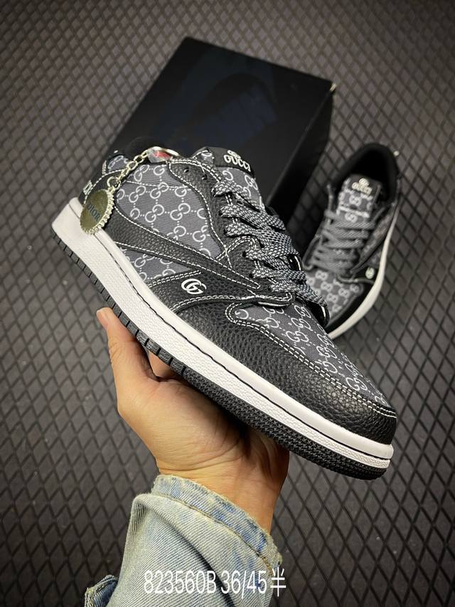 B Aj1倒勾Travis Scott X Air Jordan 1 ” Reverse Mocha “ Aj1乔1 Ts 闪电 联名倒钩 低帮文化篮球鞋 完美