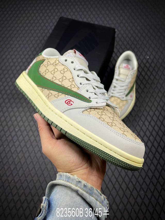 B Nike Air Jordan 1 Low 定制配色 古驰联名系列 定制Aj联名-高端定制 低帮复古文化板鞋 #定制鞋盒 大厂纯原品质出货 超高清洁度 皮料