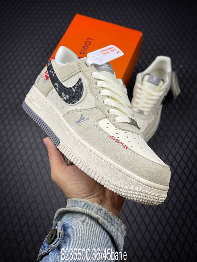 C Nike Air Force 1'07 Low Lv联名 猪八米灰红 空军一号低帮休闲板鞋 Mz9588-806 #原楦头原纸板 原装鞋盒 原厂鞋底 超高清