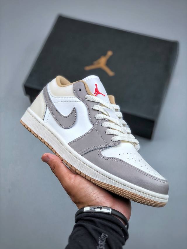 过验版本 Air Jordan 1 Low Aj1 乔1米灰色 低帮复古文化篮球鞋 553558-169 #市售最高品质 原鞋开发 大厂代工流水线打造 公司货既