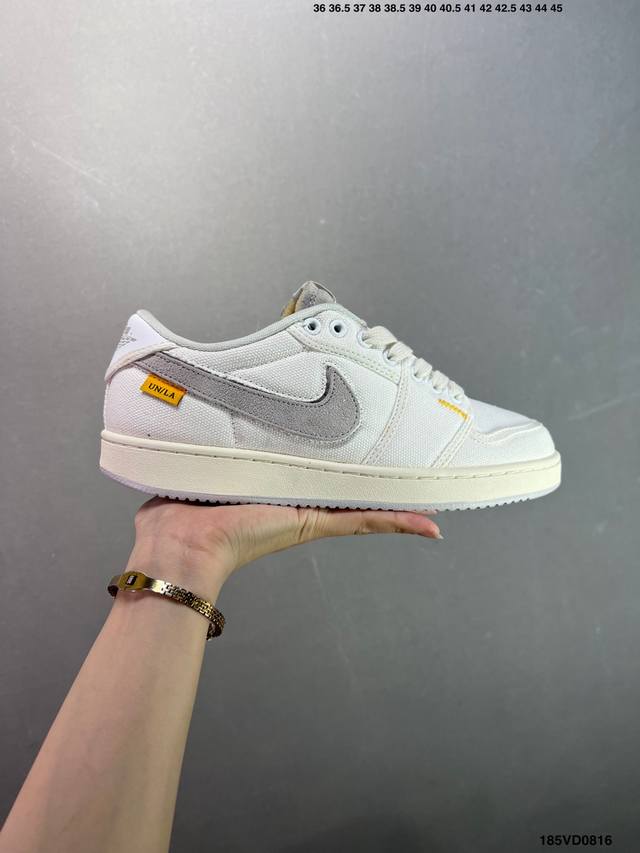 洛杉矶知名店铺Union X Nike Air Jordan 1 Retro Ajko Low Sp”White Neutral Grey“Aj1乔丹一代低帮经