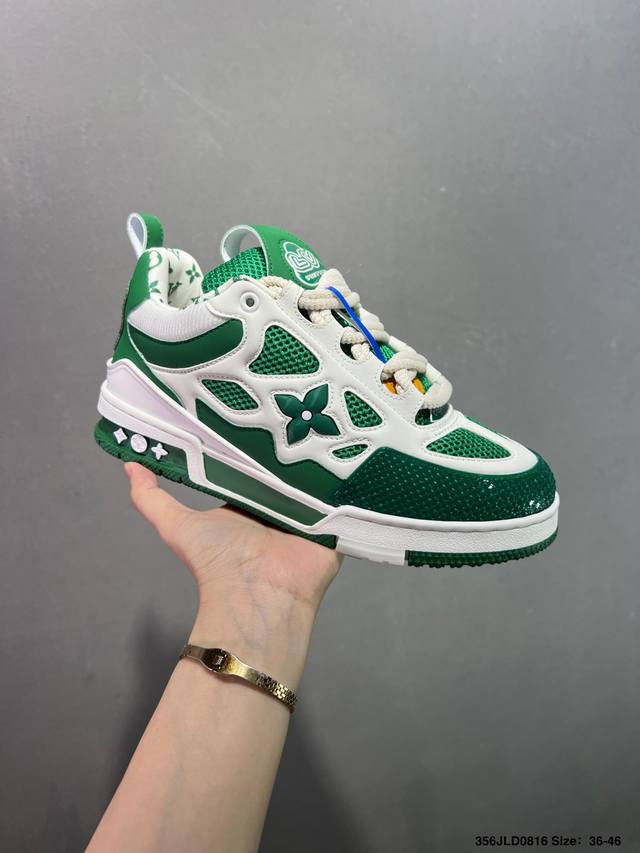 路易威登 Louis Vuitton Lv路易威登板鞋 新款 Lv Trainer最新配色运动鞋 L家 篮球鞋风格运动鞋 该鞋由艺术总监 Virgil Ablo