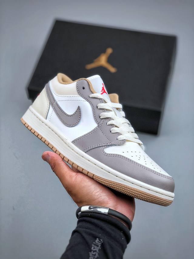 过验版本 Air Jordan 1 Low Aj1 乔1米灰色 低帮复古文化篮球鞋 553558-169 #市售最高品质 原鞋开发 大厂代工流水线打造 公司货既