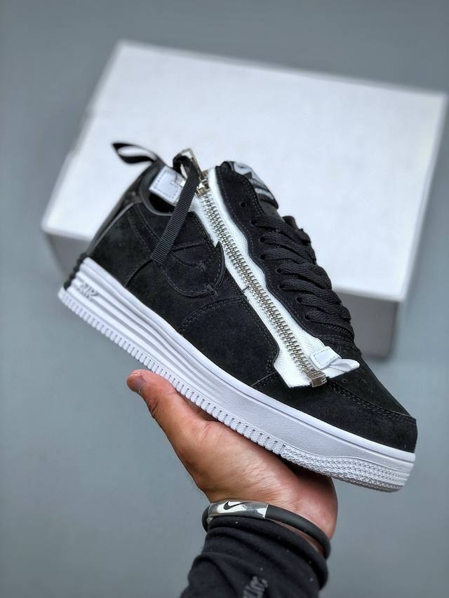 Nike Lunar Force 1 Low Acronym Black White 黑色勒布朗詹姆斯同款 联名款拉链 原楦头原纸板 打造纯正低帮空军版型专注外