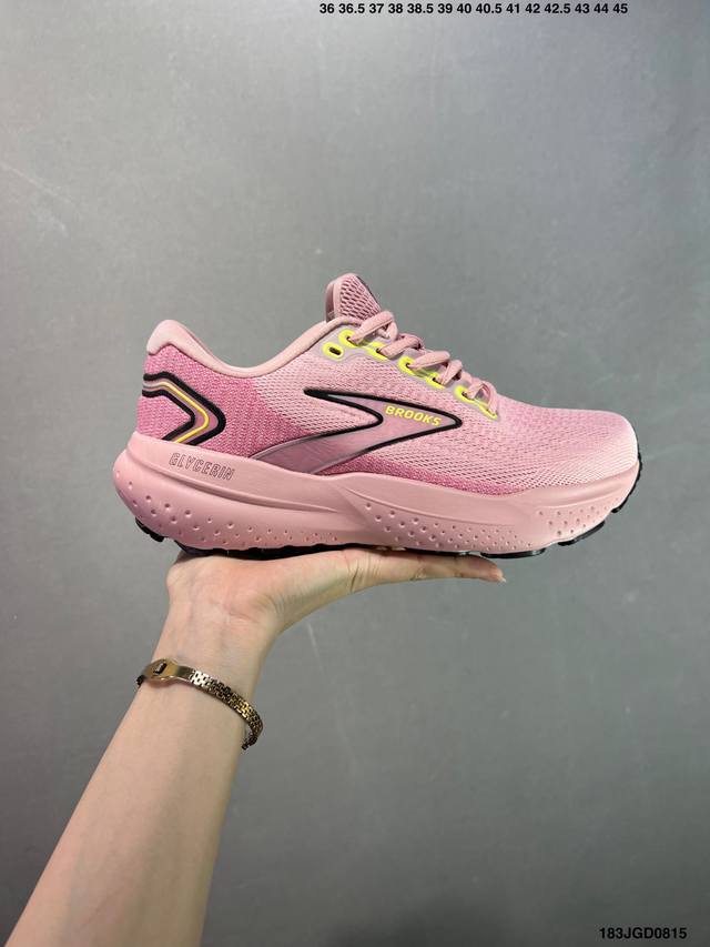 Brooks 布鲁克斯 男女子专业缓震跑步鞋Glycerin甘油21运动厚底增高老爹鞋。特别适合大体重和低足弓跑者。相比前一代，21Gt的中底略显柔软，跑感稳定