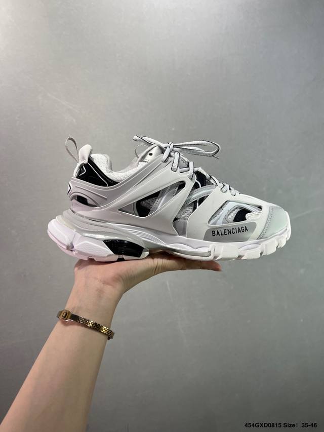 公司级巴黎世家 Balenciaga Sneaker Tess S.Gomma Maille White Orange 代 三代户外概念鞋 复古野跑 老爹鞋潮流
