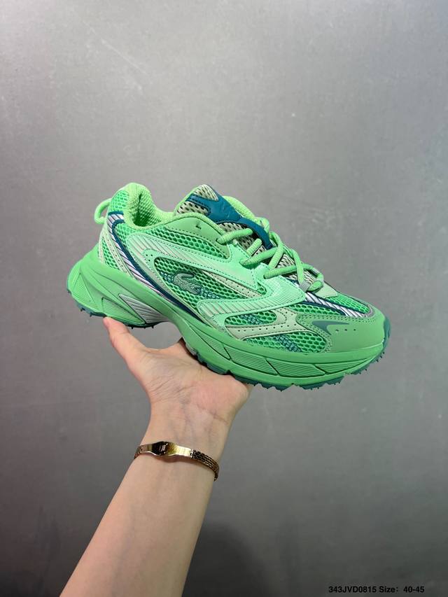 Lacoste法国鳄鱼 舒适运动 网布减震防滑耐磨透气 低帮 橡胶发泡休闲跑步鞋 尺码:39-45如图 Id:343Jvd0815