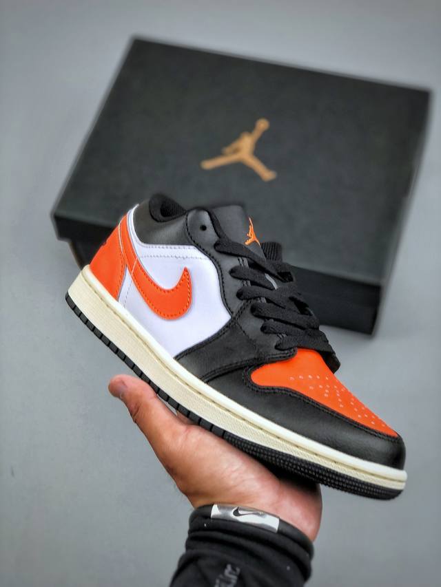 过验版本 Air Jordan 1 Low Aj1 黑白橘 低帮文化休闲板鞋 553558 081 #市售最高品质 原鞋开发 大厂代工流水线打造 公司货既视感
