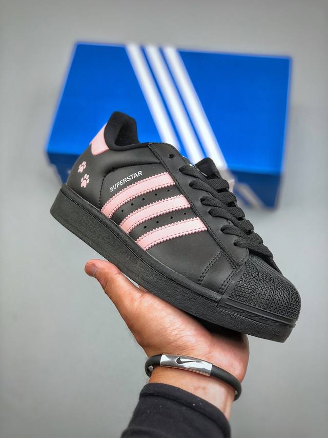 Ad Originals Superstar Ii 贝壳头 采用全新头层拼接皮革材质 后跟采用特色3D立体印字渠道正品订单 诠释市场最高工艺水平全鞋进口头层皮料