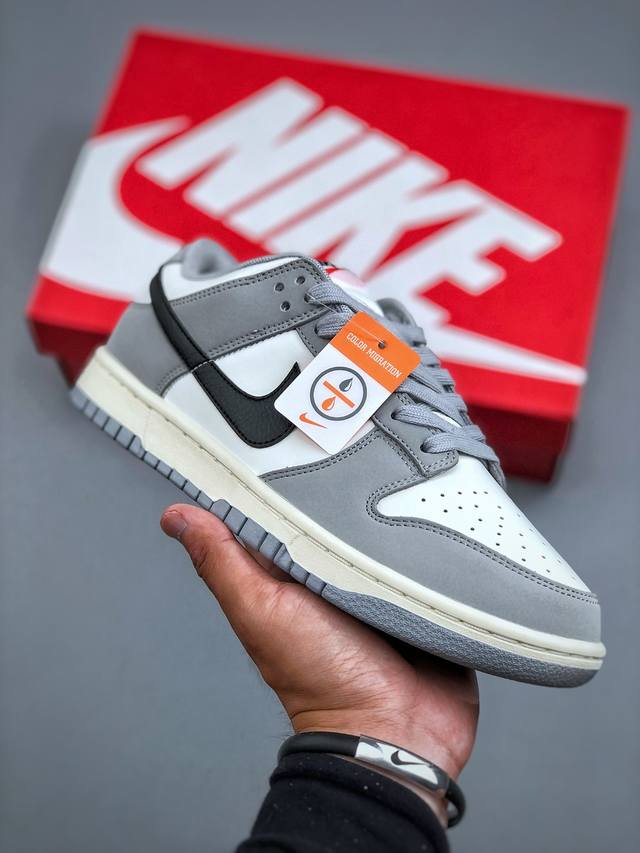 S版 Nike Dunk Low 灰白黑勾 大厂出品 极力推荐原装头层材料 独家版型蒸餾加工帶來的是更好的视觉和脚感体验大厂纯原品质出货 清洁度 电绣工艺 皮料