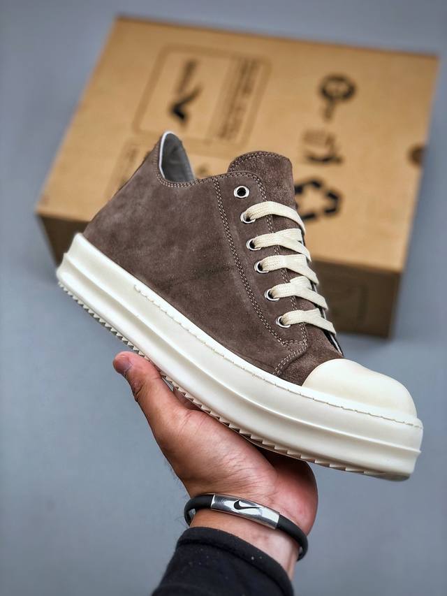 莞产G版，Rick Owens Drkshdw Hollywood 瑞克 欧文斯 款式 翻毛皮 棕色 面料 东莞原厂进口全新2025年新材质 高丝光轻绒感12盎