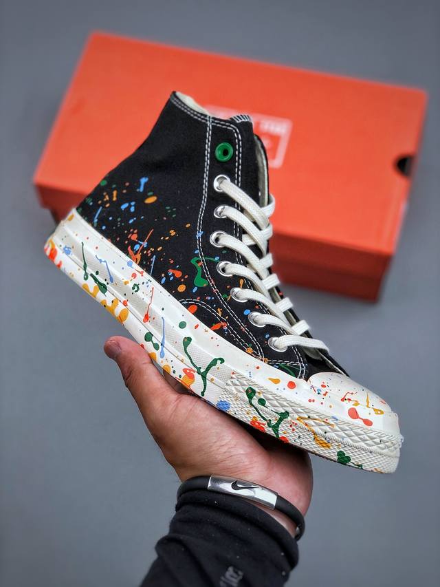 Converse Chuck Taylor All Star 1970S High Paint Soatter 复古三星标休闲运动硫化百搭高帮板鞋“帆布彩泼墨”