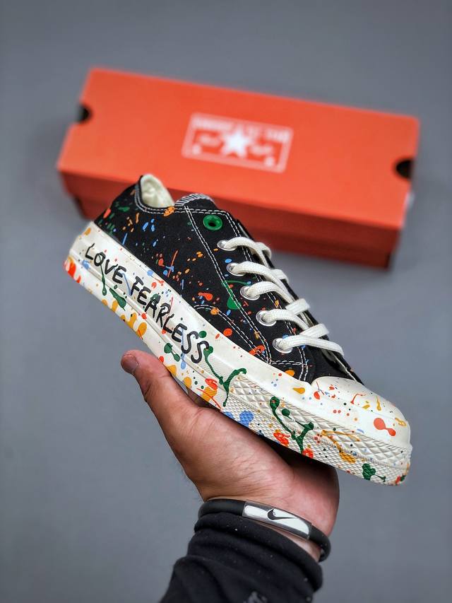 Converse Chuck Taylor All Star 1970S High Paint Soatter 复古三星标休闲运动硫化百搭板鞋“帆布彩泼墨” 尺