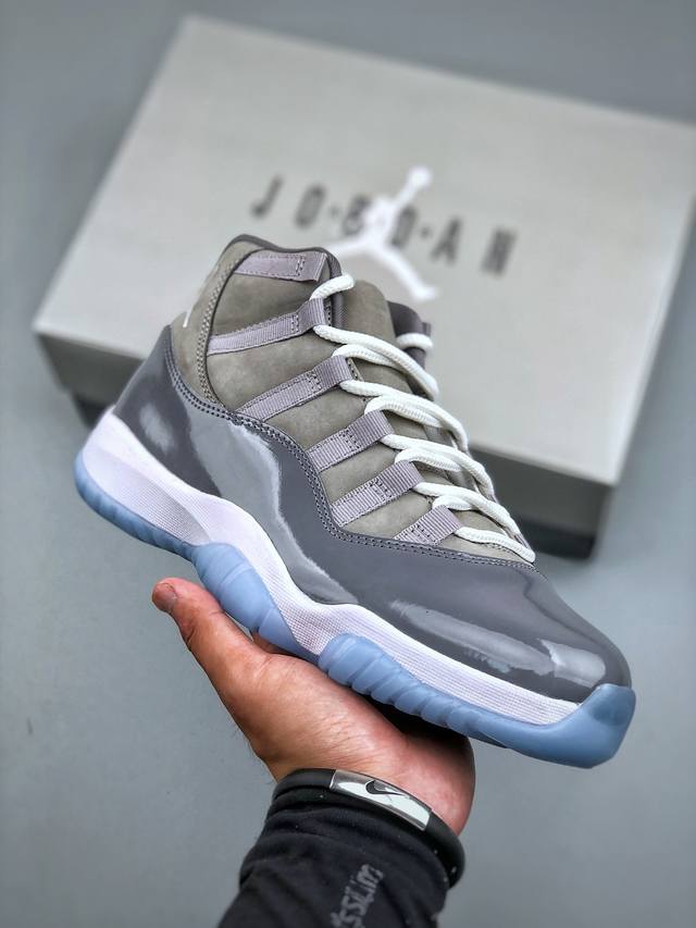 Air Jordan 11 Retro Cool Gry 高帮 酷灰 Aj11 乔丹11代 狼灰 乔丹篮球鞋系列 原装版本新货无氧化 原楦原档案数据开模打造 原