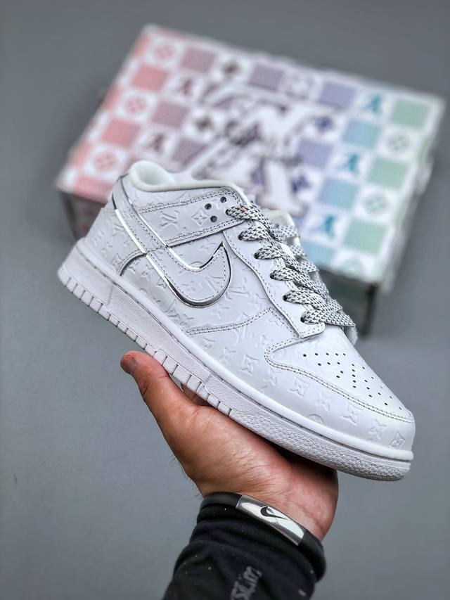 F版 Nike Sb Dunk Low Retro X Louis Vuitton 纯白满印满天星纯原大厂出品 极力推荐原装头层材料 独家版型蒸餾加工帶來的是更